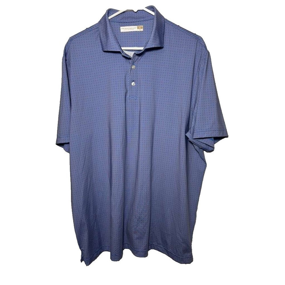 Hart Schaffner Marx Luxury Golf Polo Shirt Men XL Geometric Performance Outdoor